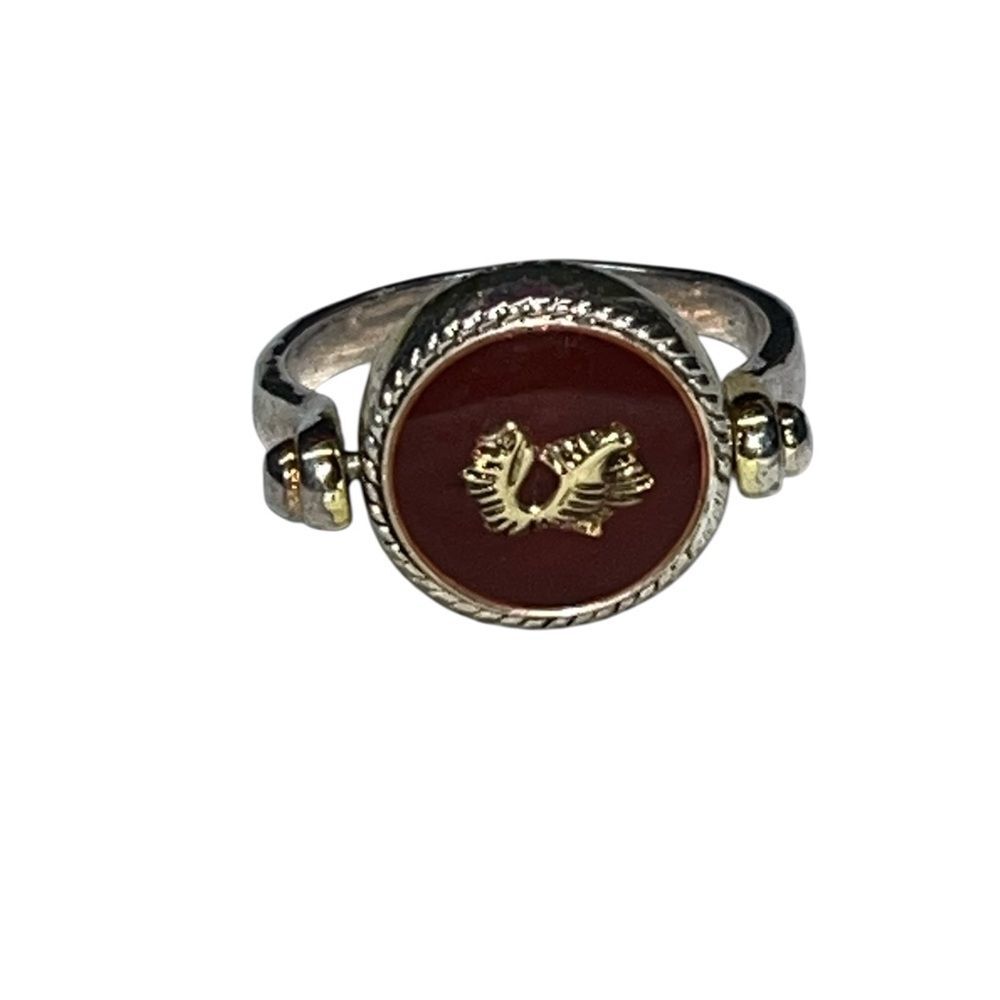 Chic Garnett and Silver Gamecocks Vintage Flip Women's Ring